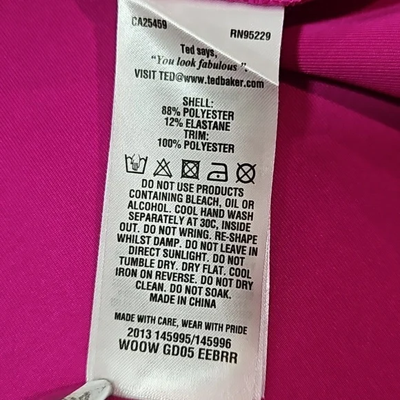 Ted Baker Magenta Scuba Fit And Flare Dress 1/US 4 - Picture 7 of 7